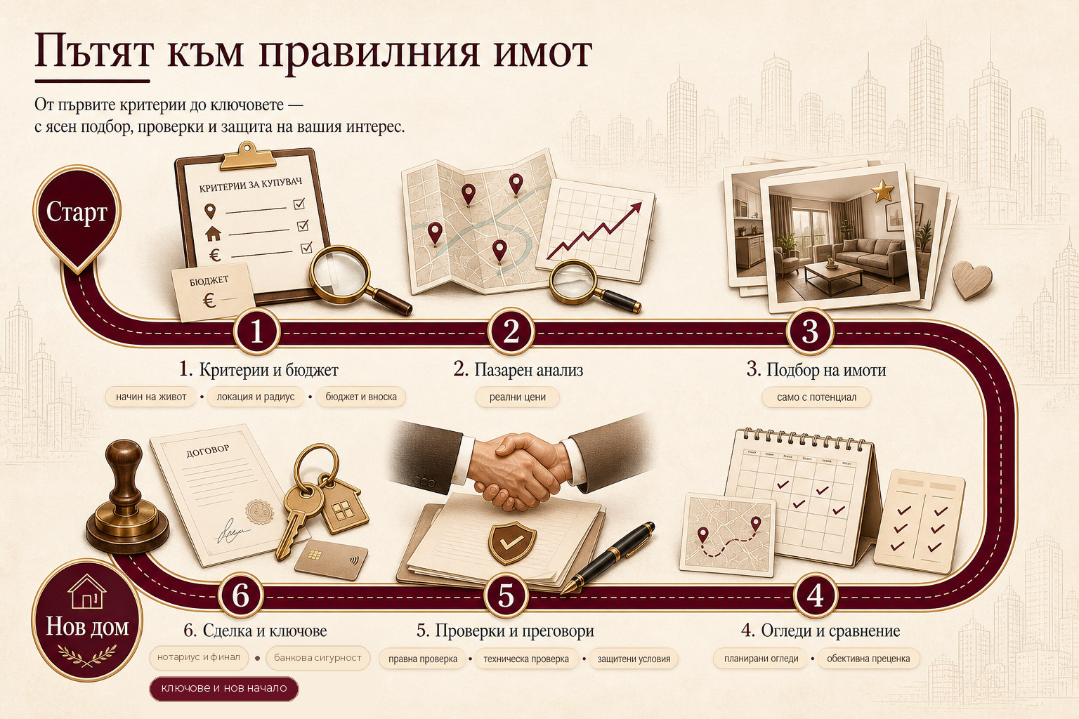 Инфографика: пътят към правилния имот